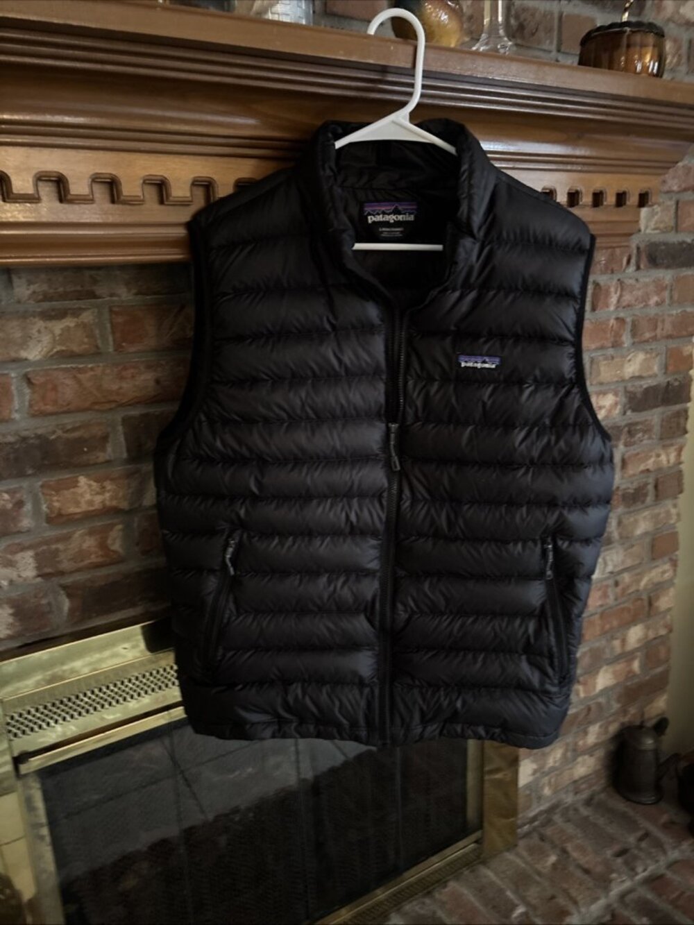 Patagonia Down Sweater Vest Black Puffer Size Large RN 51884